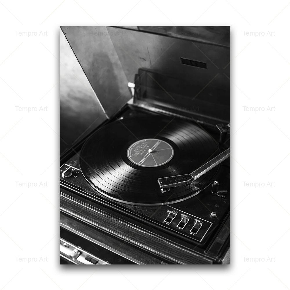 Black and White Photography Vintage Camera Record Railway World Map Poster Wall Art Canvas Painting Nordic Picture Home Decor