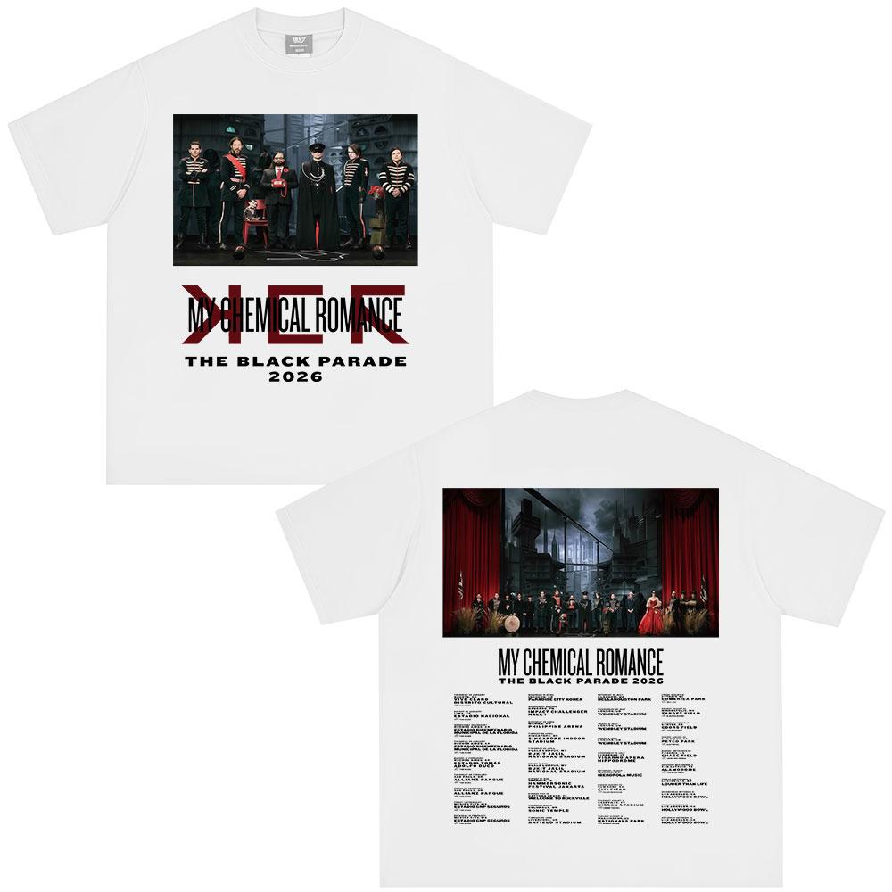 The Black Parade 2026 Tour Tshirts Punk Rock Band My Chemical RoUnisexce Tshirt Unisexs Women Clothing Cotton T Shirt Streetwear