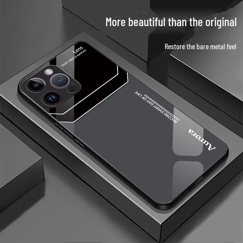 Роскошный стеклянный чехол для телефона Apple 15-дюймовых моделей Pro, 14 и 13 - стильный и защитный чехол.