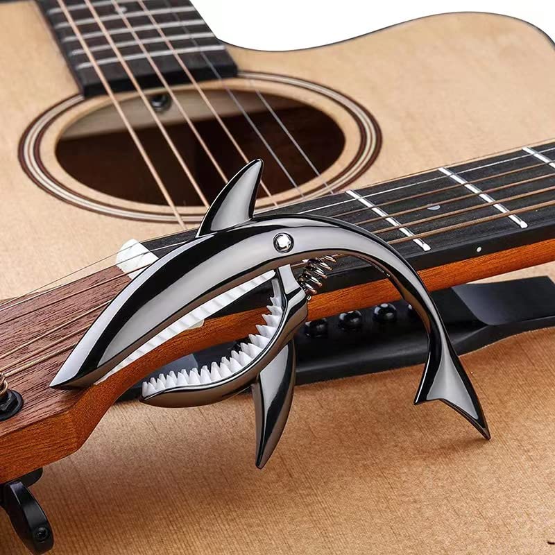 Эксклюзивный гитарный каподастр Tast One Touch Shark Shape Guitar Capo Акустический каподастр Capo для электрогитары Tast For Folk Guitar Ukulele Высококачественный цинковый сплав