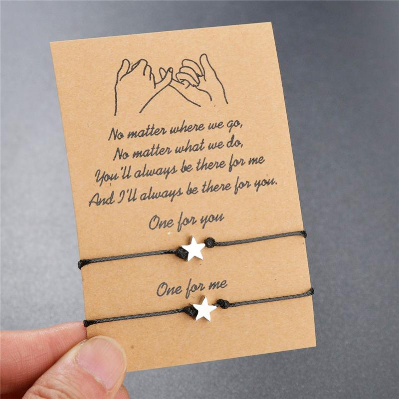 Friendship Star Love Heart Couple Bracelet