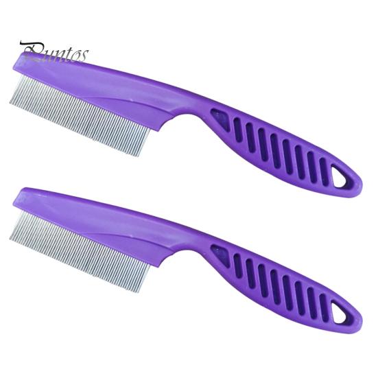 2 шт. расческа для удаления пятен от блох для домашних животных, расческа из нержавеющей стали с мелкими зубьями, щетка для ухода за домашними животными, массажная расческа для домашних животных, собаки, щенки