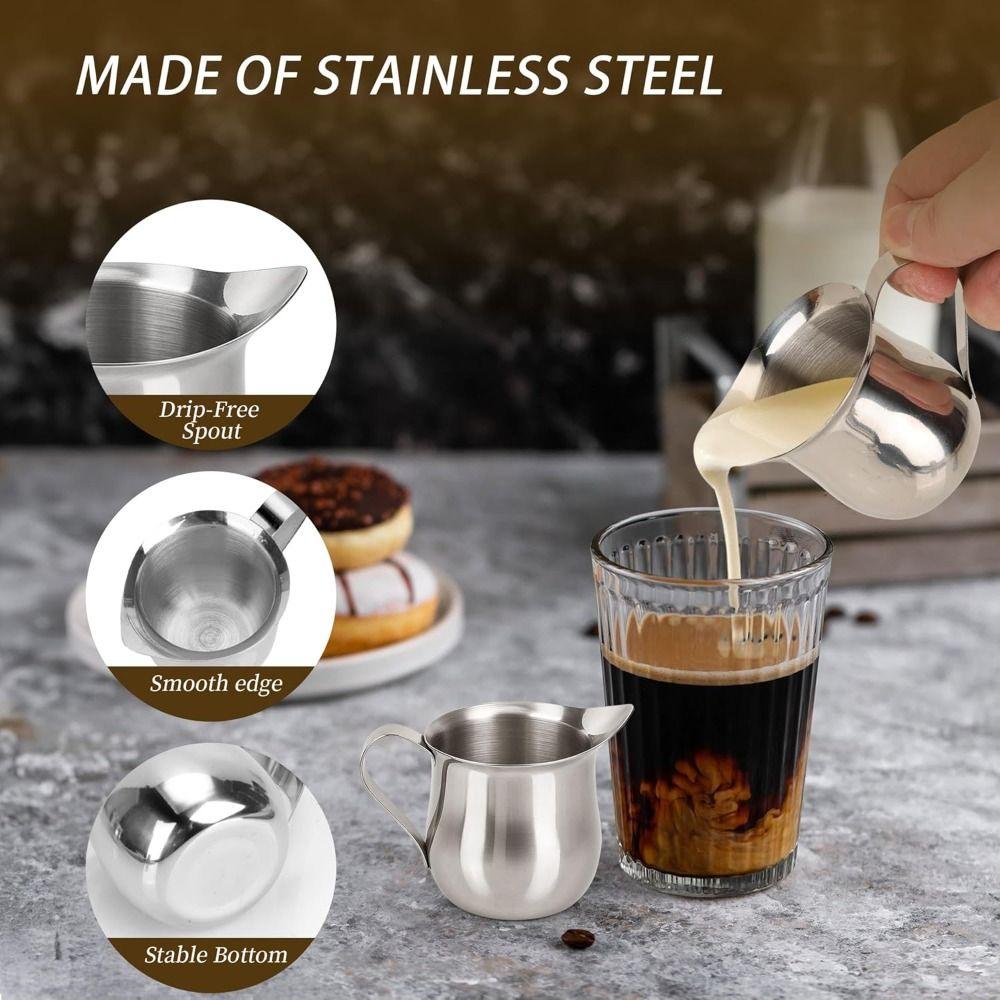 Питчер для молока с носиком, серебристый питчер для эспрессо, чашка, новая кофейная посуда