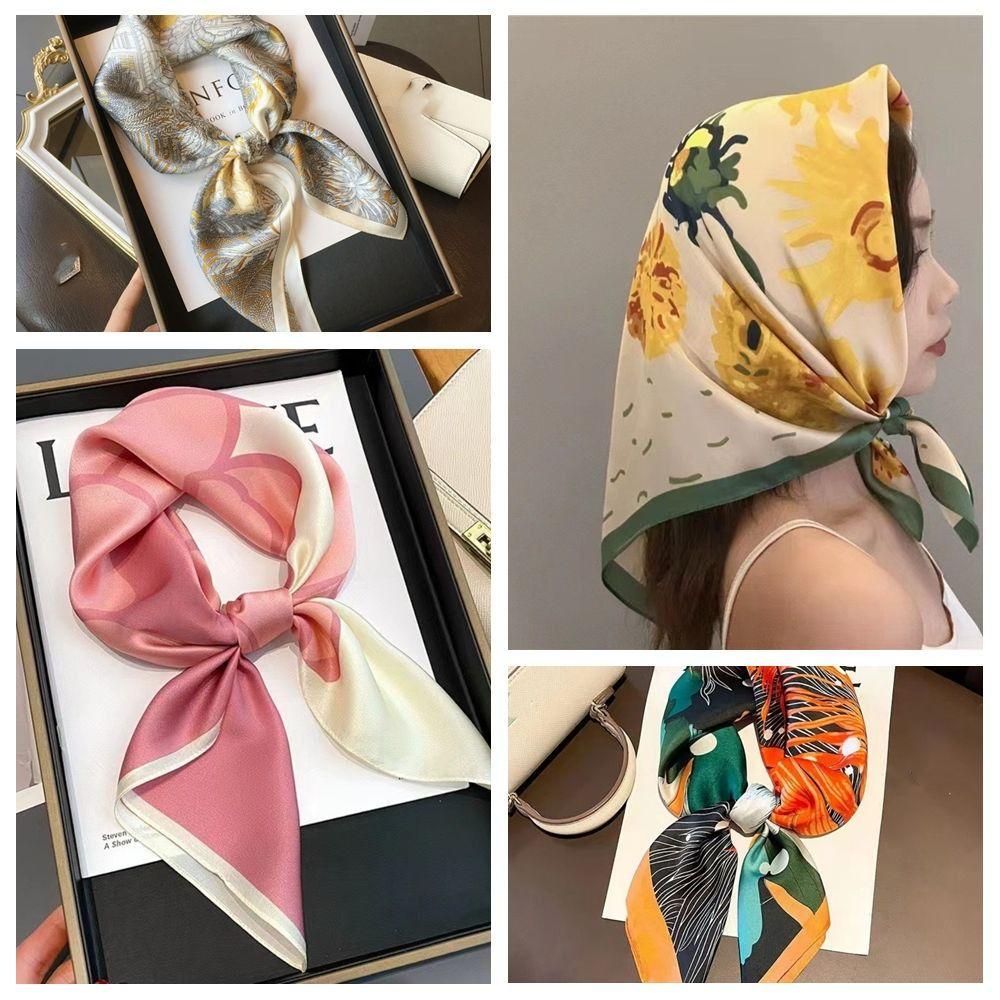 Квадратный платок 70*70см Роскошный принт Хиджаб Бандана Модная лента для головы