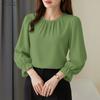 ZANZEA Women Casual Round Neck Loose Long Sleeve Plain Blouse