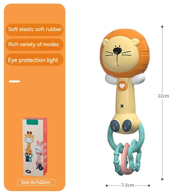Baby Musical Rattle ToyLightUp Teether & Sensory Chew, BPAFree Soft Rubber, Baby Shower & 1st Birthday Gift for 618 Months