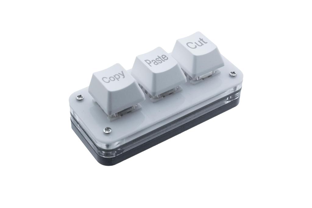 XYZA Tiny Keyboard, CopyPaste Cut Keyboard, 3 Keys, White