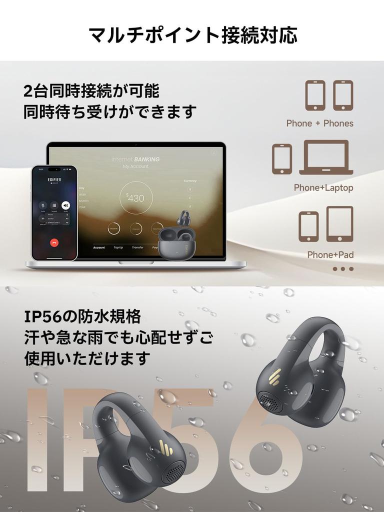 [VGP2025 Gold Award Winner] Edifier R1 Open-Ear Earphones, Bluetooth 5.4, Ultra-Lightweight (5.2g), Wireless Earbuds with ENC Noise Cancellation, No