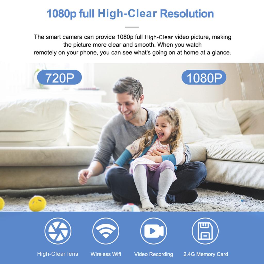 Smart Pets Camera with 2-Way Intercom Indoor Camera for Home Safety with Motion Detection USB 1080P