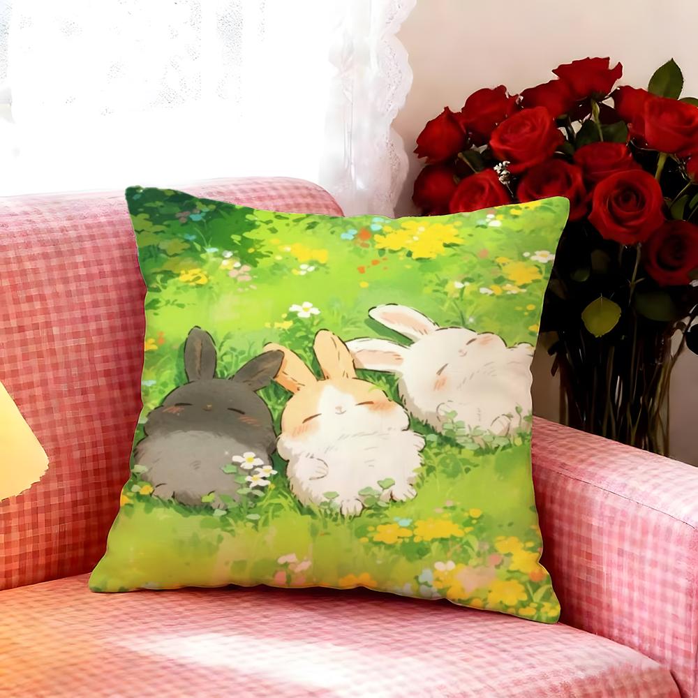 Lovely Cartoon Drawing Animal Cushion Cover Premium Soft Pillowcase SkinFriendly Breathable MultiPurpose for Home Office Travel