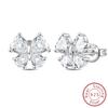 Earrings 925 Silver Shining Snowflake Mini Butterfly Ear Studs For Women Fine Birthday Party Jewelry Gifts