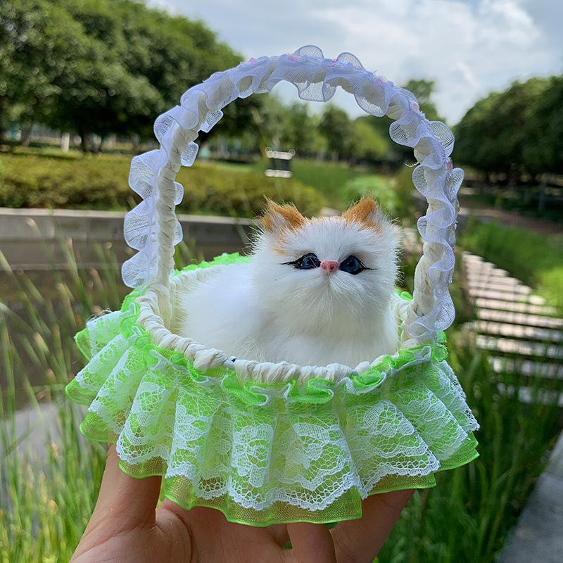Реалистичный Мяукающий Котёнок в Цветочной Корзинке Кукла - Новый Стиль 2024 для Девочек и Детей.