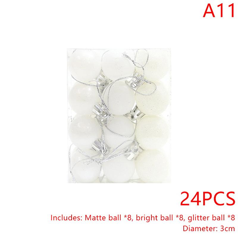Набор из 24 рождественских шаров 3 см – Подвесные украшения для рождественской елки для праздничных вечеринок