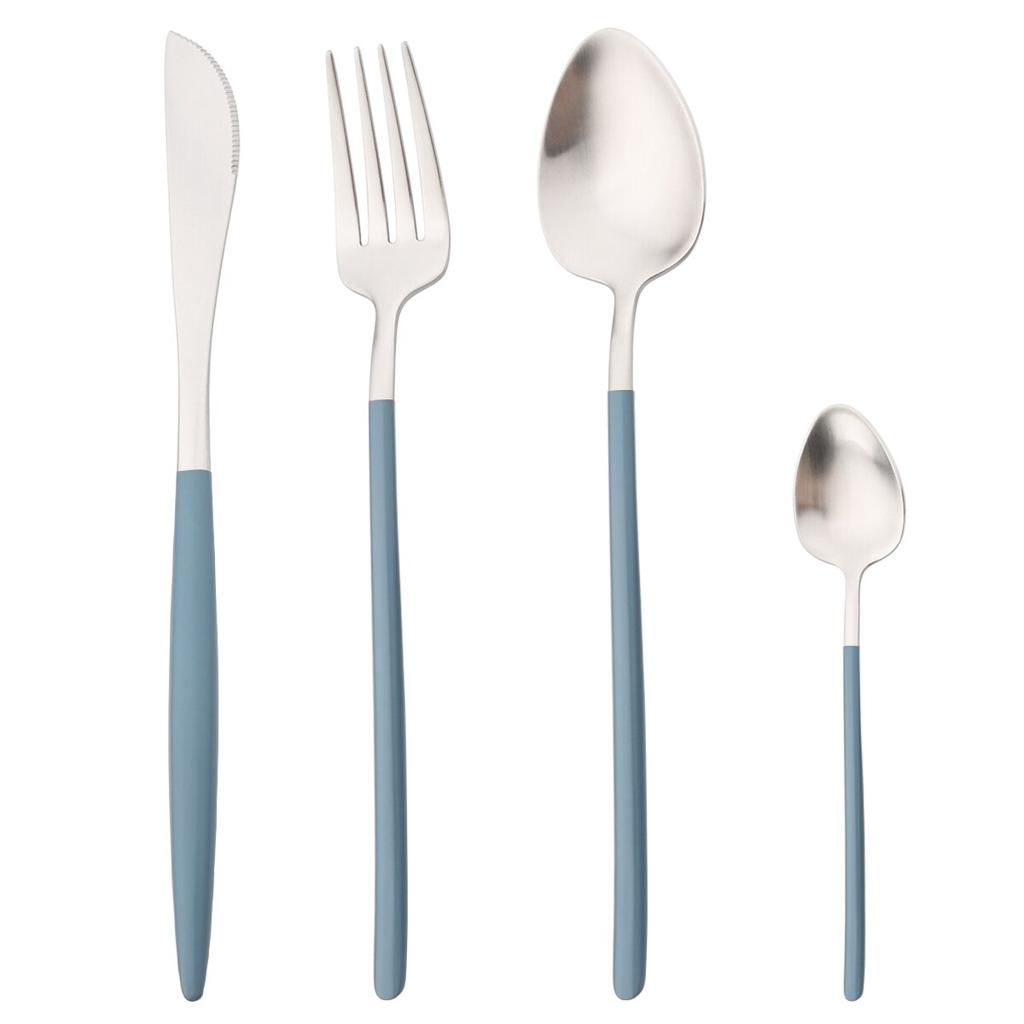 Matte Gold Stainless Steel Dinnerware Cutlery Set Dinner Knife Forks Coffee Spoon Silverware Kitchen Flatware Tableware Sets