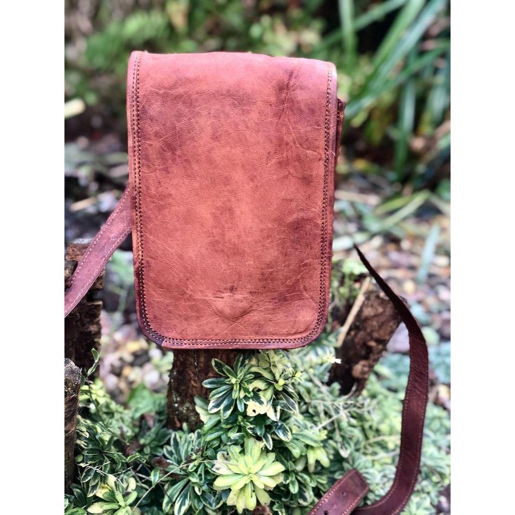 Простая коричневая кожаная сумка, EDC, кожаная сумка-мессенджер 7x9 в деревенском стиле, кожаная мужская сумка через плечо, кожаная сумка через плечо в винтажном стиле, сумка для медикаментов