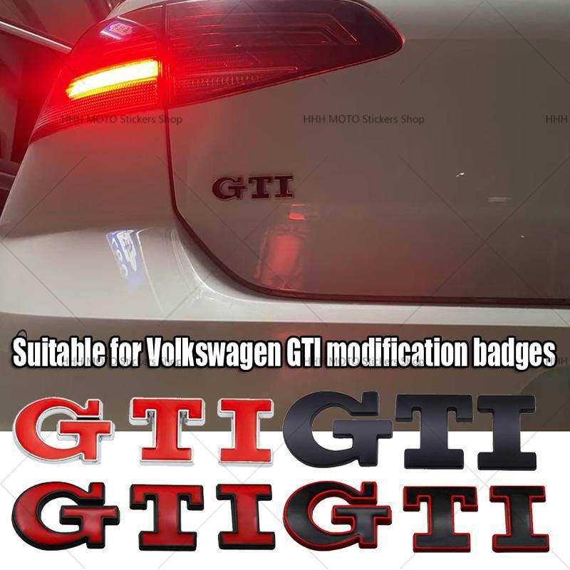 AABIK1 Metal GTI Logo Car Rear Trunk Emblem Side Sticker for Volkswagen VW Golf 4 5 6 7 8 Polo Jetta Tiguan Passat