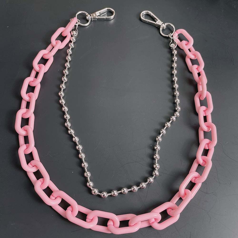 Decoration Men Women Acrylic Chains Plastic Belts Punk Style Waist Chains Pants Chains Double Layer