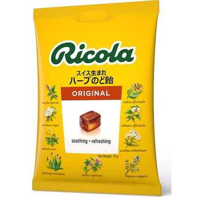 Ricola Swiss Herb Candy Original Herb 70gХарактеристикиОригинальный рецепт травяных конфет, изготовленных из 13 dХарактеристикиОригинальный рецепт травяных конфет, изготовленных из f