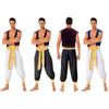 Mens Arabian Prince Costume Cap Sleeve Vest Belted Bloomers Pants Roleplay Halloween Fancy Dress Ball Outfit