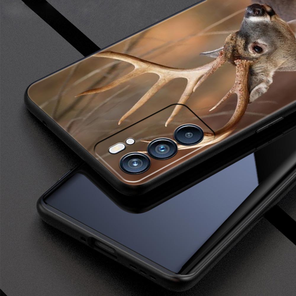 Phone Case Cover For Oppo A17 A31 A54 A57 A78 A79 Find X5 X6 Reno 7 8 10 11 12 13 F Pro 5G Soft TPU Shell Deer Hunting Camo Bags