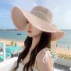 Straw Hat Women'S Summer Sun Protection Extra Large Brim Sun Hat Beach Seaside Vacation Sun Hat Foldable Hat Tide