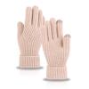 New Wool Knitted Warm Gloves Finger Cold-proof Thickened Cashmere Soft Skin-friendly Women's Touch Screen Gloves