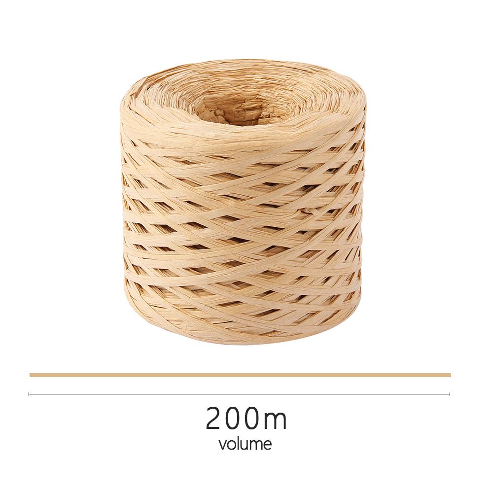Raffia Ribbon for Gift Wrapping, 200M Raffia Yarn for Crocheting, Raffia Paper Ribbons for Craft, Packing Paper Twine Ribbon