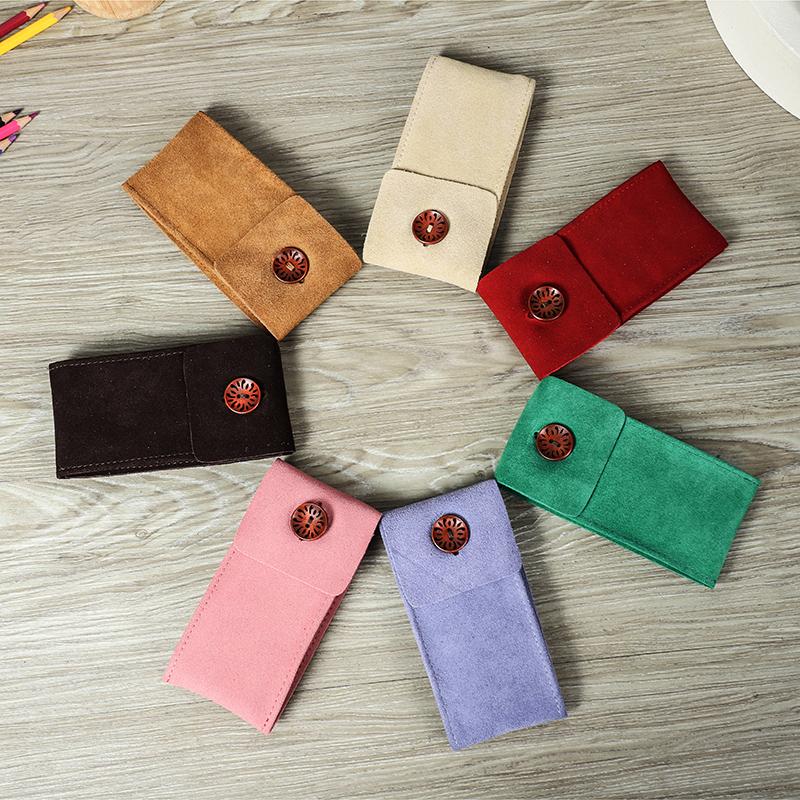 Handmade Genuine Leather Single Watch Bags for Men Retro Anti-Scratch Suede Leather Watch Case Women Watch Holders Soft Watch Storage Pouch
