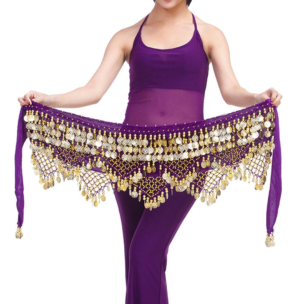 Belly Dance Belt Wrap Hip Scarf Skirt Waistband With 320 Coins Sequins Hip Scarf