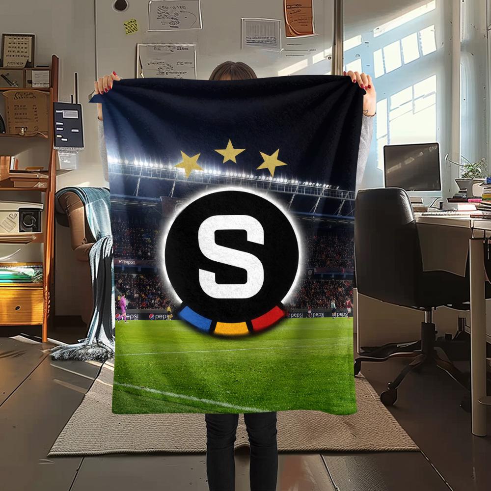 AC Sparta Praha logo FlAannel Blanket, High quality Comfortable for All Seasons, Home Decor, Warmth and Comfort
