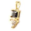 [D3300] - Gold Plated Pendant 'Serenity' Black / White
