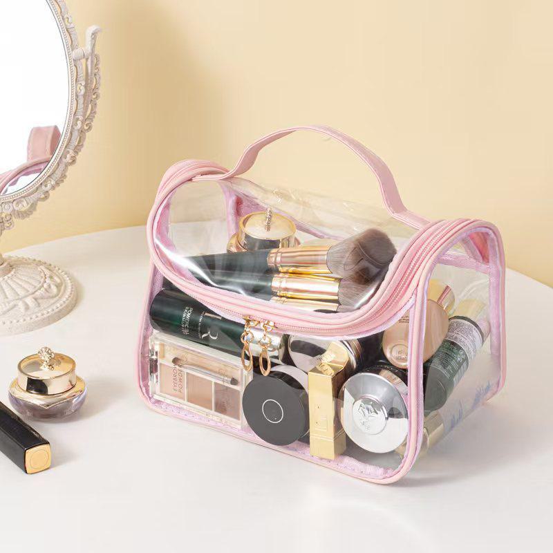 Большая вместительная прозрачная косметичка из ПВХ - водонепроницаемая сумка для хранения для женщин