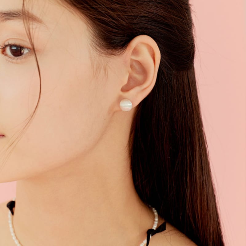 murmur [925silver]Matt ball stud earrings