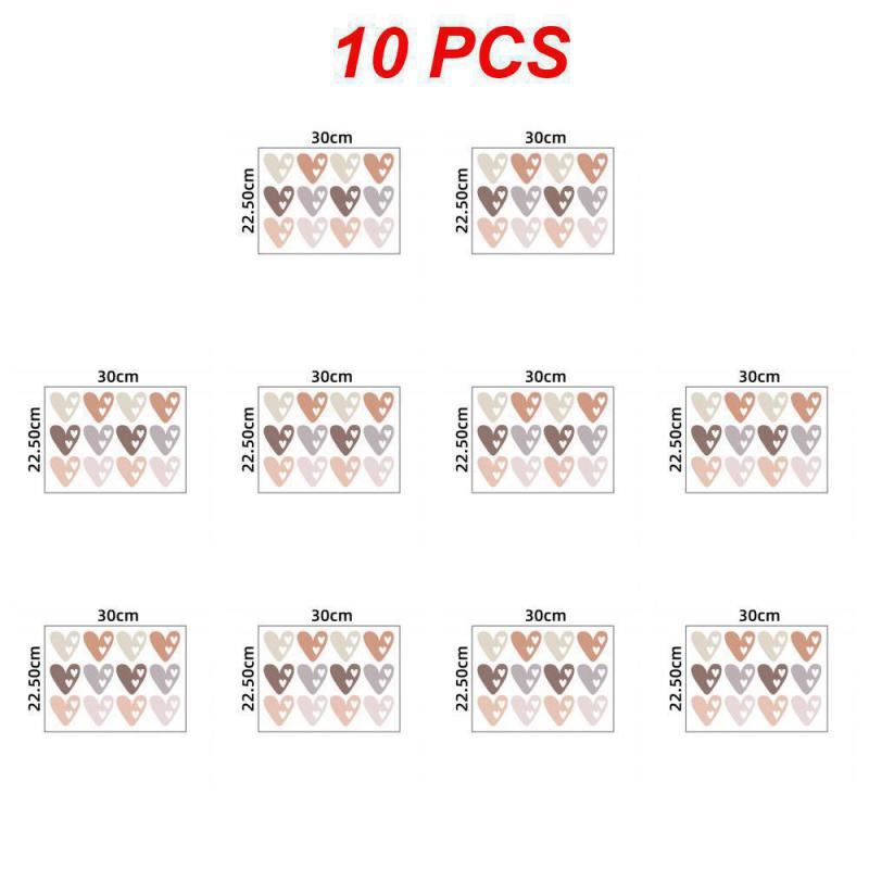 1~10 шт. Новые наклейки на стену в стиле бохо с сердечками, самоклеящиеся наклейки на стену, декоративные наклейки для детской спальни, домашнего декора, стены