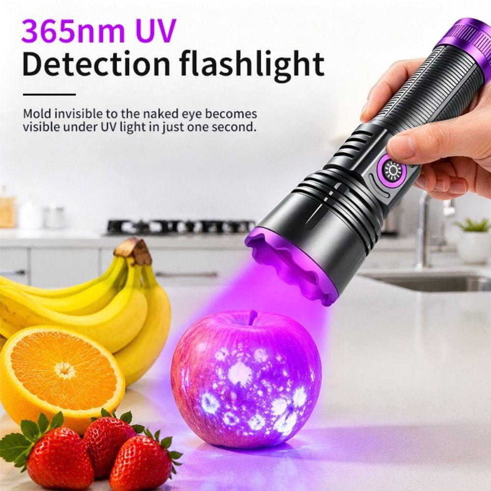 Rechargeable Blacklight LED Flashlight Shortwave UV Flashlight Lamps Resin Curing