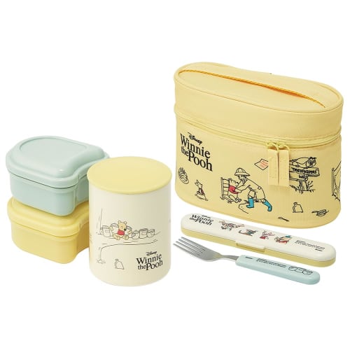 Skater Antibacterial Insulated Lunch Box, Disney Winnie the Pooh Cafe Design, 560ml (KCLJC6AG-A)