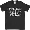 One Cat Away From Crazy T-Shirt Funny Feline Kitten Animal Lover Text Tee