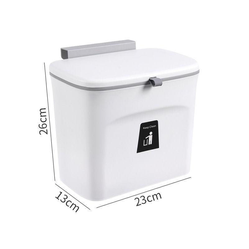 Wall Mounted Kitchen Waste Bucket Non Perforated With Cover Waste Storage Bin Kitchen Bathroom Large Capacity Garbage Bin