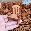 Handmade Miniature Wooden Frog Rocking Chair Ornament - DIY Decorative Accessory