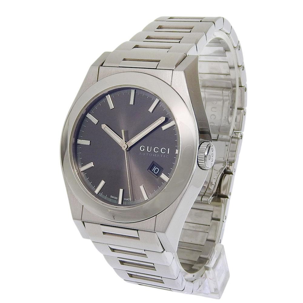 Gucci Parentesi Watches 115.2 черный циферблат Нержавеющая сталь Механические Автоматические Аналоговый дисплей мужские Б/У