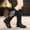 Обувь Элегантная обувь на низком каблуке для женщин Зимние сапоги на плоской подошве с высоким голенищем для женщин Длинные рабочие сапоги со стразами Готическая распродажа Гот