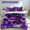 3pcs Custom Name Prince Purple Rain Bedding Set,Includes 1 Duvet Cover and 2 Pillowcases,All-season Bedroom Decor