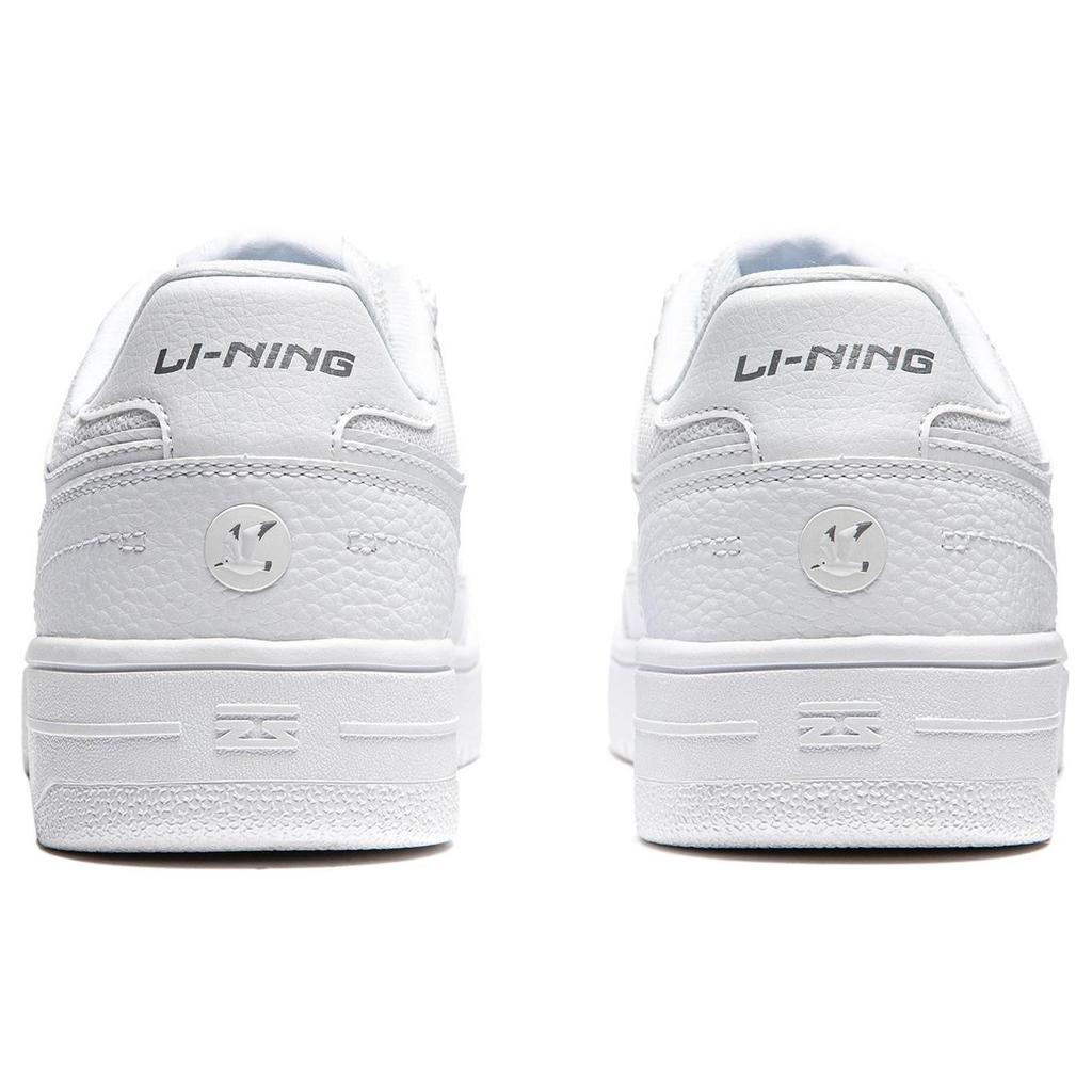 Li Ning Tian Ji Повседневные универсальные толстые подошвы, увеличивающие рост, нескользящие, износостойкие, низкие, для скейтбординга, женские кроссовки, стандартные, белые AGCU096-5