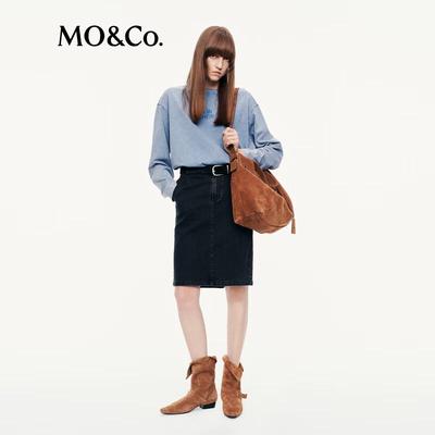 МО&Ко. Женская свободная хлопковая футболка с круглым вырезом