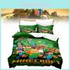 Duvet Minecraft 3d Cover Bedding Set Pillowcase Cartoon Print Single Double