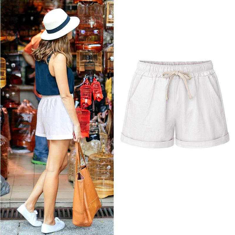 Женские летние шорты широкого кроя: Свободные, облегающие, легкие повседневные брюки для больших размеров