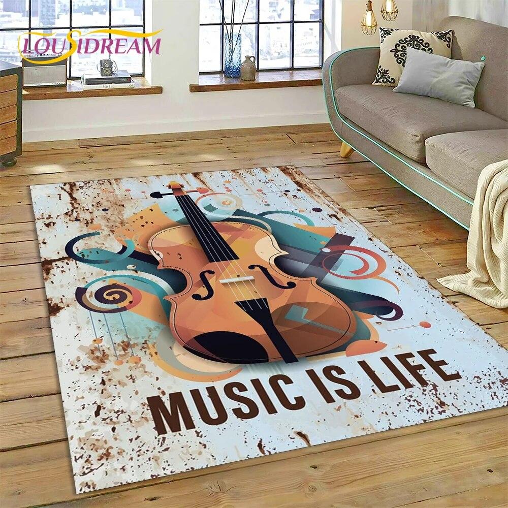 Мечта Скрипка Виолончель Музыкальный Инструмент Ковер Ковер для Дома Гостиная Спальня Диван Коврик Декор, детский коврик Нескользящий напольный коврик