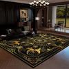 European Style Rug Luxury Decoration Home Large Area Living Room Carpet Golden Striped Rugs Bedroom Bedside Non-slip Soft Mat