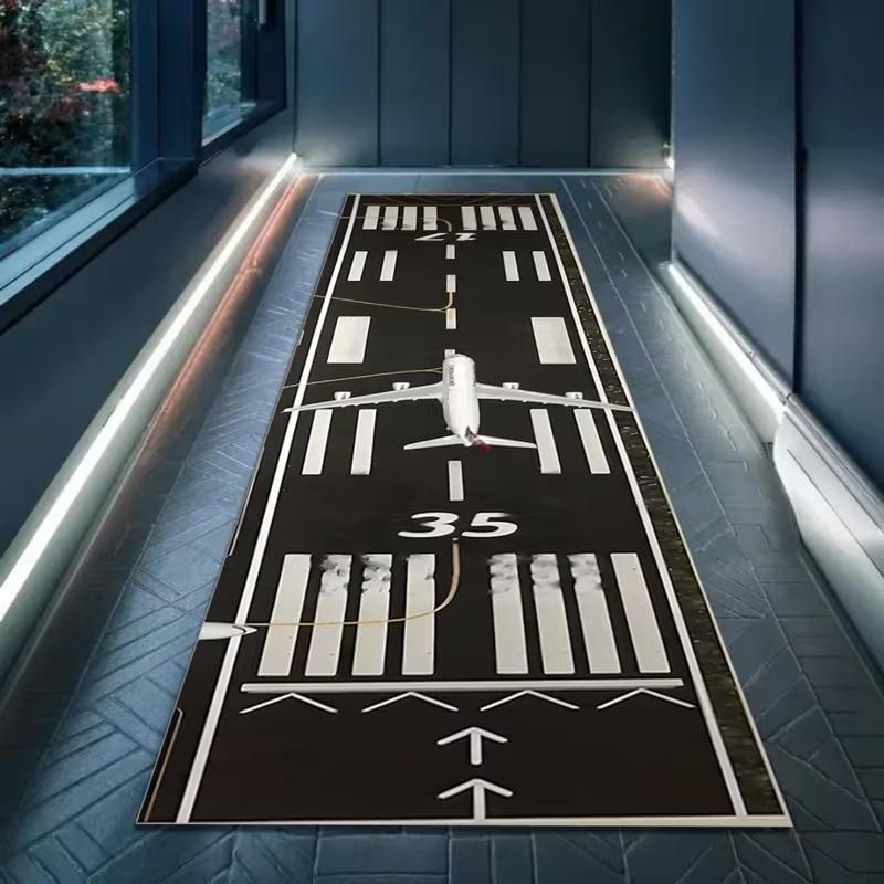 Runway Rug Aviation Airport Track Design Living Room Bedroom Mats Home Decoration Carpet
