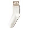 Female Spring and Autumn Fashion Anti Bacterial Deodorant Bow Lovely Sweet All Build Pile Pile Socks